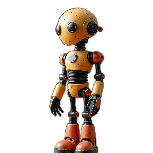 robot, 3d render, concept art, pixel art transparent PNG cut-out