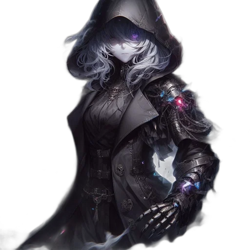 jacket, mask, staff, weapon transparent PNG cut-out