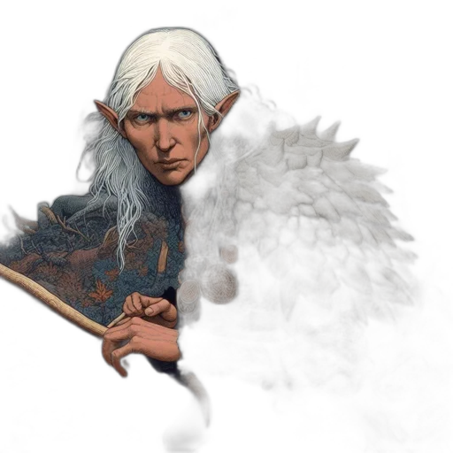 dragon, staff, sword, face transparent PNG cut-out