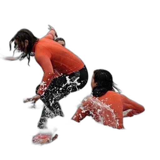 3d render, snow, two, people transparent PNG cut-out