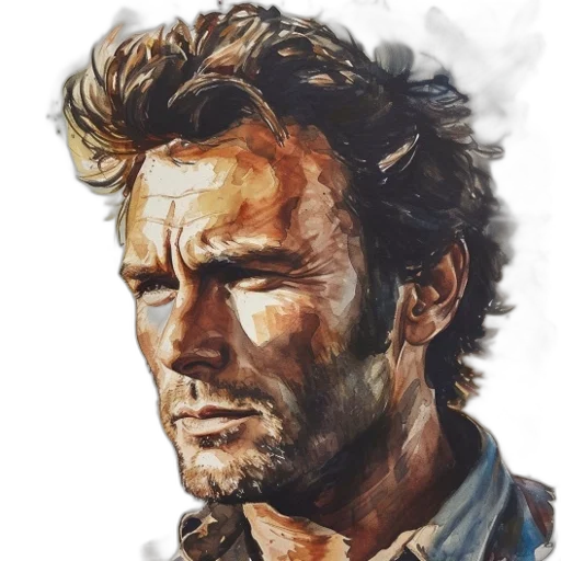 face, photorealistic, comic book art, watercolor transparent PNG cut-out