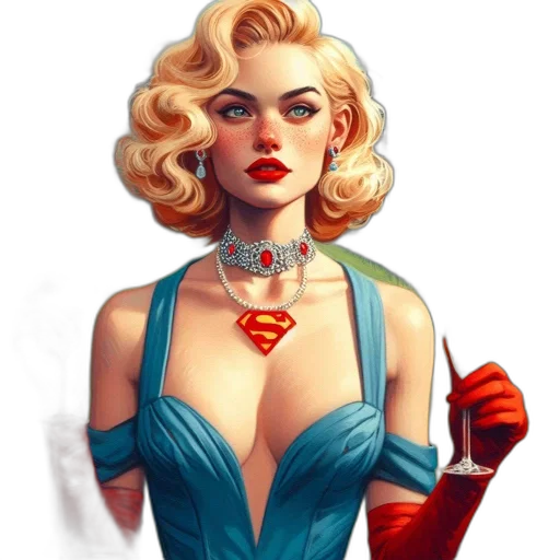 dress, jewelry, comic book art, concept art transparent PNG cut-out