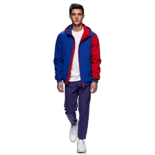 jacket, colorful, blue, neon transparent PNG cut-out