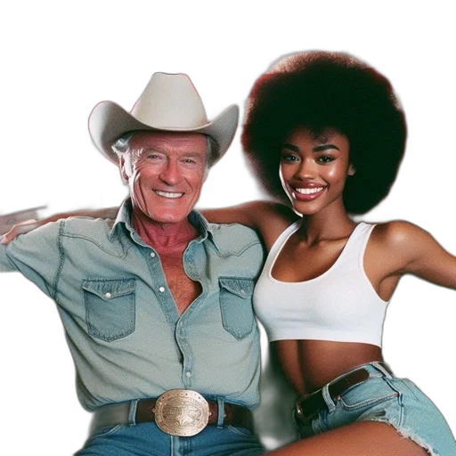 hat, hair, two, individuals transparent PNG cut-out