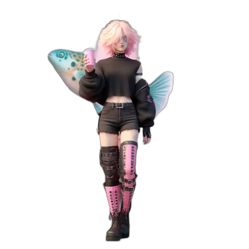 jacket, staff, creature, animal transparent PNG cut-out