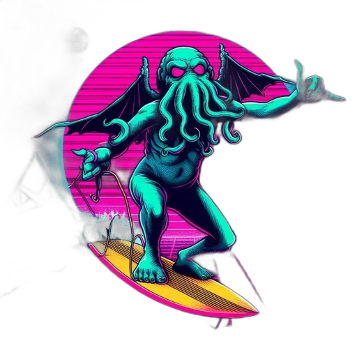 creature, dragon, vaporwave, concept art transparent PNG cut-out