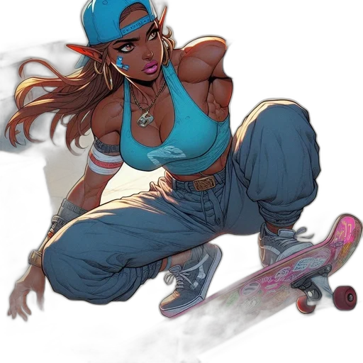 concept art, comic book art, fantasy art, cyberpunk transparent PNG cut-out