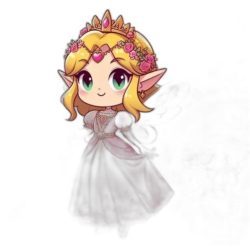 crown, dress, flower, staff transparent PNG cut-out