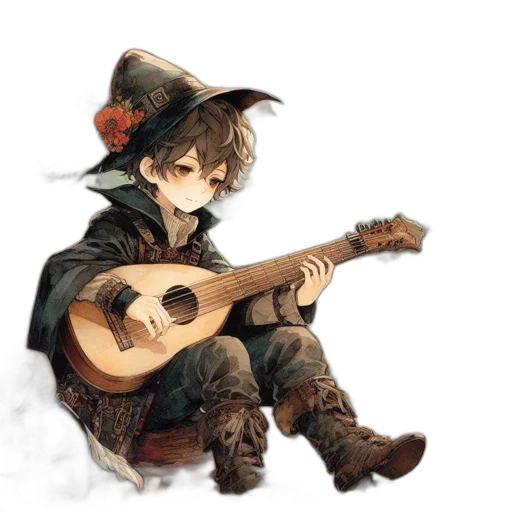 hat, mask, fantasy art, watercolor transparent PNG cut-out