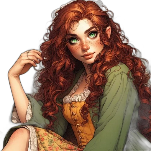 dress, face, fantasy art, photorealistic transparent PNG cut-out