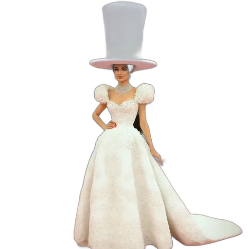 hat, dress, 3d render, concept art transparent PNG cut-out