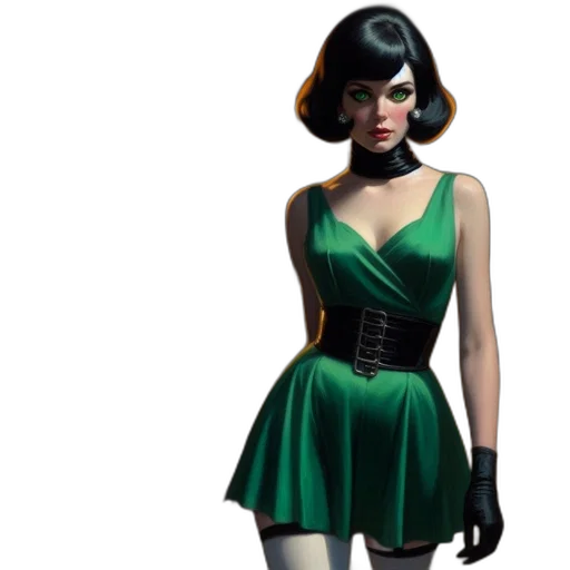 dress, concept art, 3d render, comic book art transparent PNG cut-out