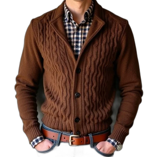 jacket, photorealistic, 3d render, earth tones transparent PNG cut-out
