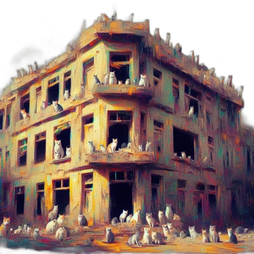 building, concept art, photorealistic, oil painting transparent PNG cut-out