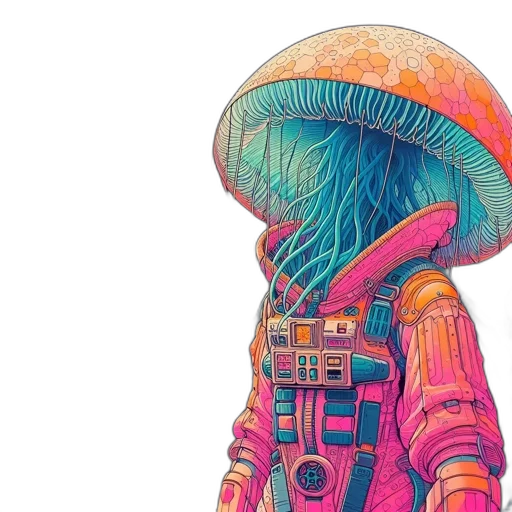 jacket, hat, robot, creature transparent PNG cut-out