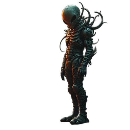 creature, robot, staff, hair transparent PNG cut-out