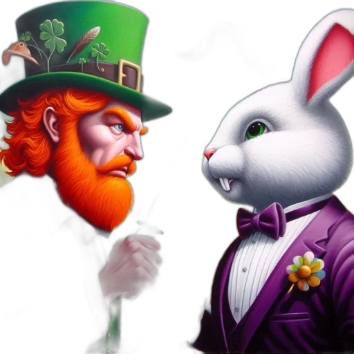 concept art, fantasy art, stern, leprechaun transparent PNG cut-out