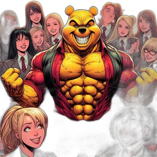 comic book art, concept art, anthropomorphic, bear transparent PNG cut-out