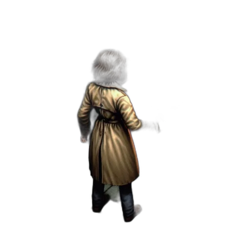 jacket, staff, weapon, hair transparent PNG cut-out
