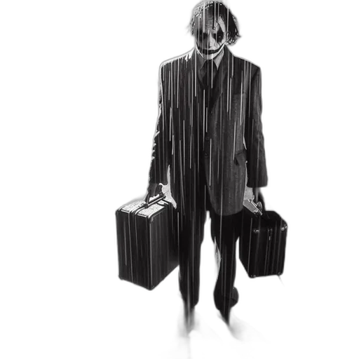 jacket, concept art, man, joker-like transparent PNG cut-out