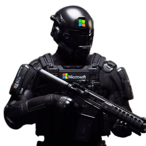 robot, weapon, staff, cyberpunk transparent PNG cut-out