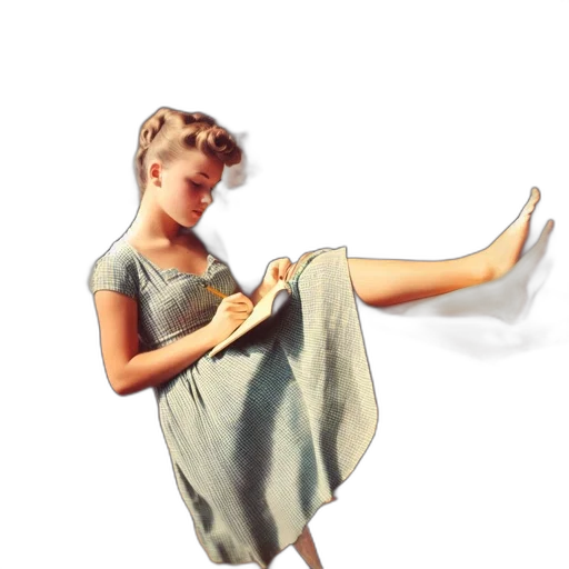 dress, shoes, staff, photorealistic transparent PNG cut-out