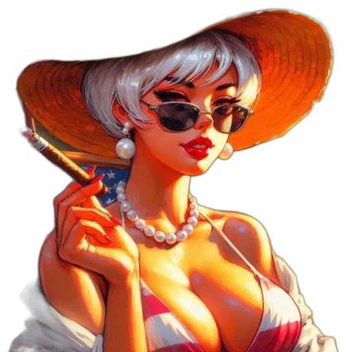 hat, dress, jewelry, staff transparent PNG cut-out