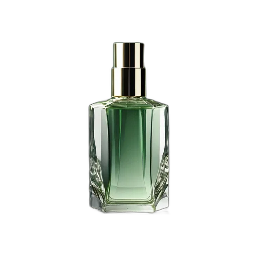 bottle, photorealistic, green, rectangular transparent PNG cut-out