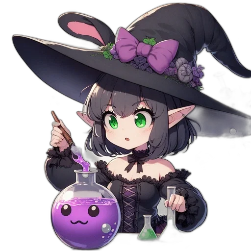staff, hat, weapon, creature transparent PNG cut-out