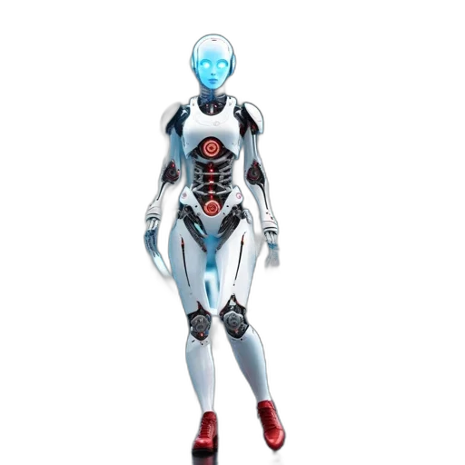 robot, concept art, 3d render, cyberpunk transparent PNG cut-out