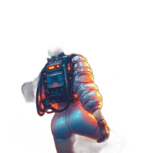 robot, jacket, creature, weapon transparent PNG cut-out