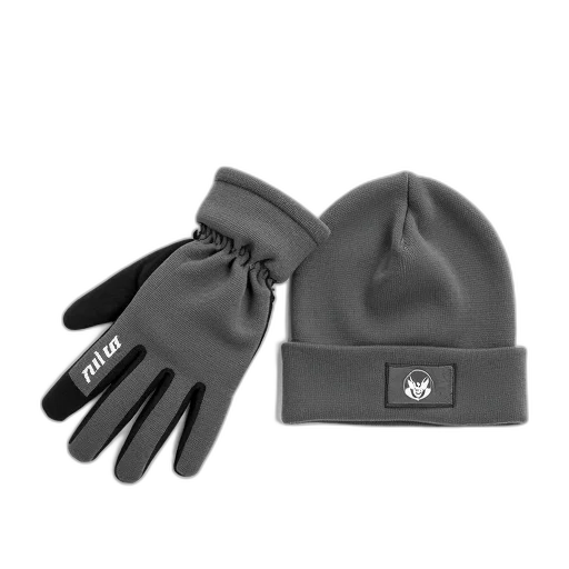 hat, pair, grey, gloves transparent PNG cut-out