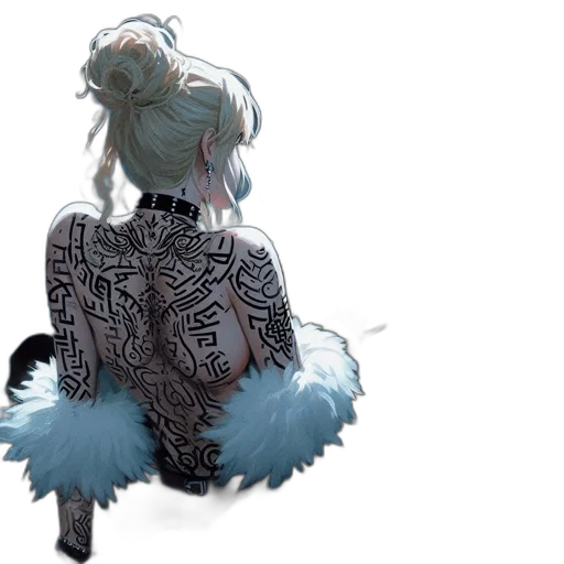 jacket, dress, hair, creature transparent PNG cut-out