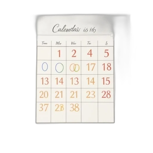 calendar, sheet, twelve, circled transparent PNG cut-out