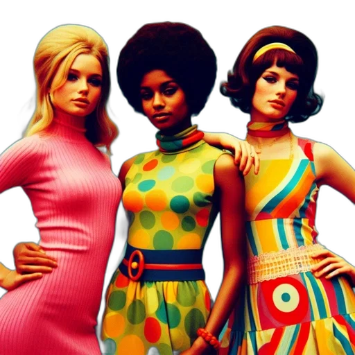 dress, neon, colorful, three transparent PNG cut-out