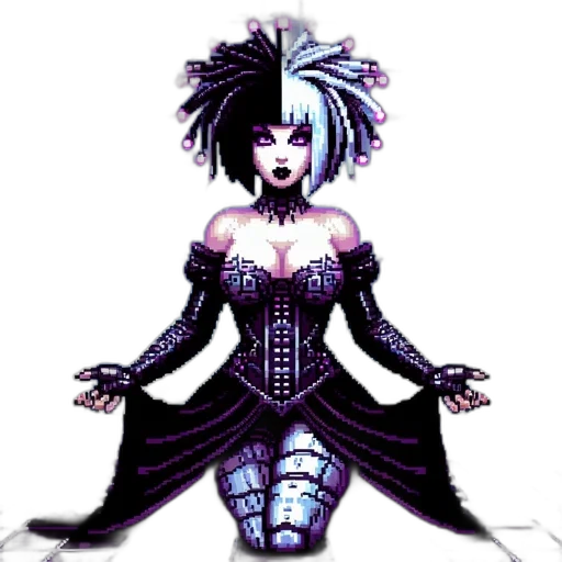dress, staff, pixel art, fantasy art transparent PNG cut-out