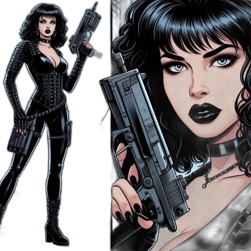 comic book art, concept art, cartoon, woman transparent PNG cut-out