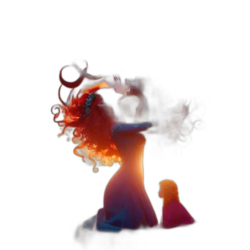 hair, dress, staff, crown transparent PNG cut-out