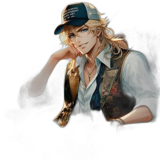 hat, staff, weapon, fantasy art transparent PNG cut-out
