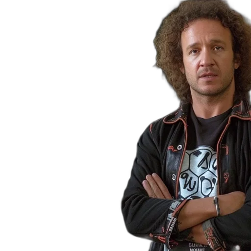 jacket, man, curly, hair transparent PNG cut-out