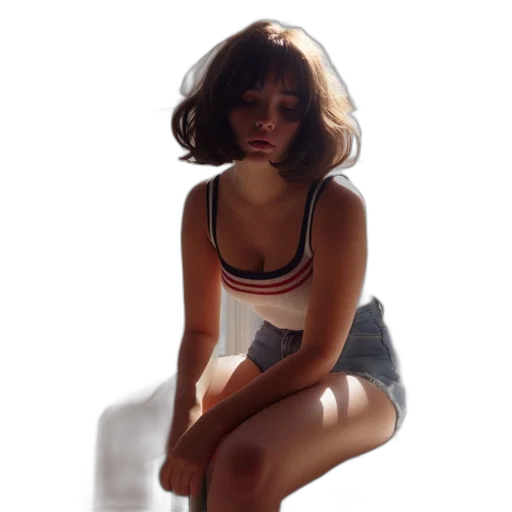 dress, face, creature, hair transparent PNG cut-out
