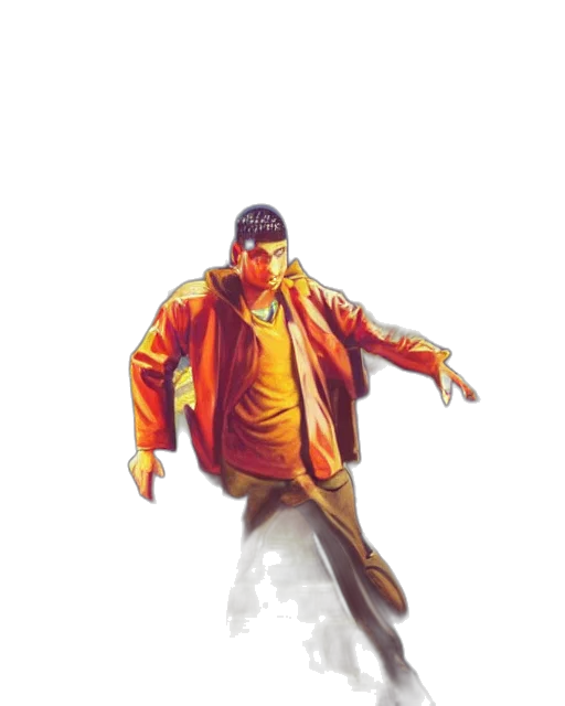 jacket, staff, concept art, comic book art transparent PNG cut-out