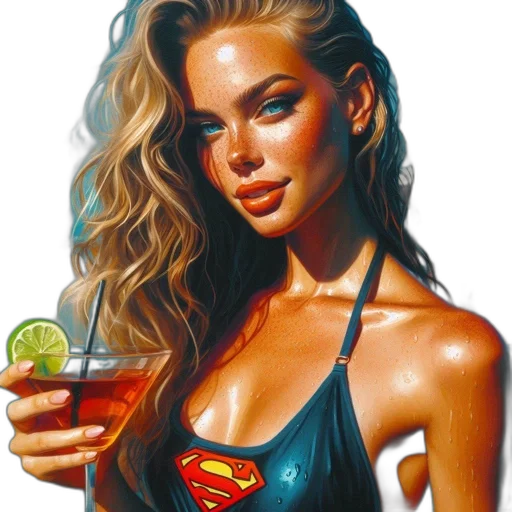 dress, oil painting, photorealistic, comic book art transparent PNG cut-out