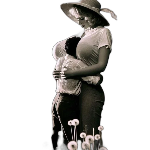 hat, staff, flower, bottle transparent PNG cut-out