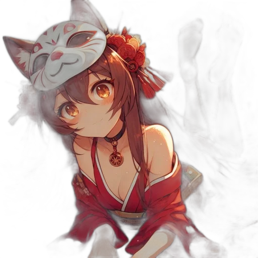 hat, staff, mask, dress transparent PNG cut-out