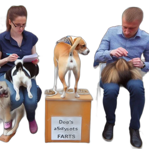 two, individuals, sit, canines transparent PNG cut-out