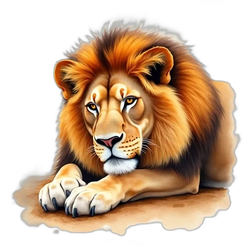 animal, crown, staff, photorealistic transparent PNG cut-out