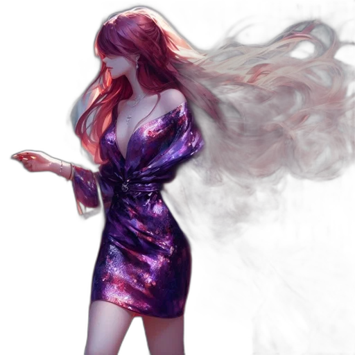 dress, hair, concept art, fantasy art transparent PNG cut-out