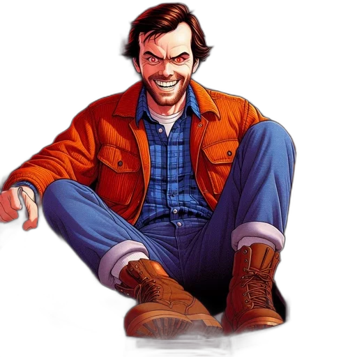 jacket, face, robot, comic book art transparent PNG cut-out