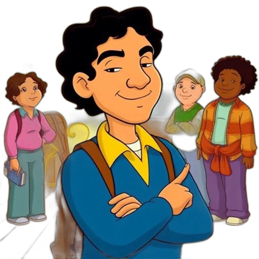 staff, jacket, face, cartoon transparent PNG cut-out